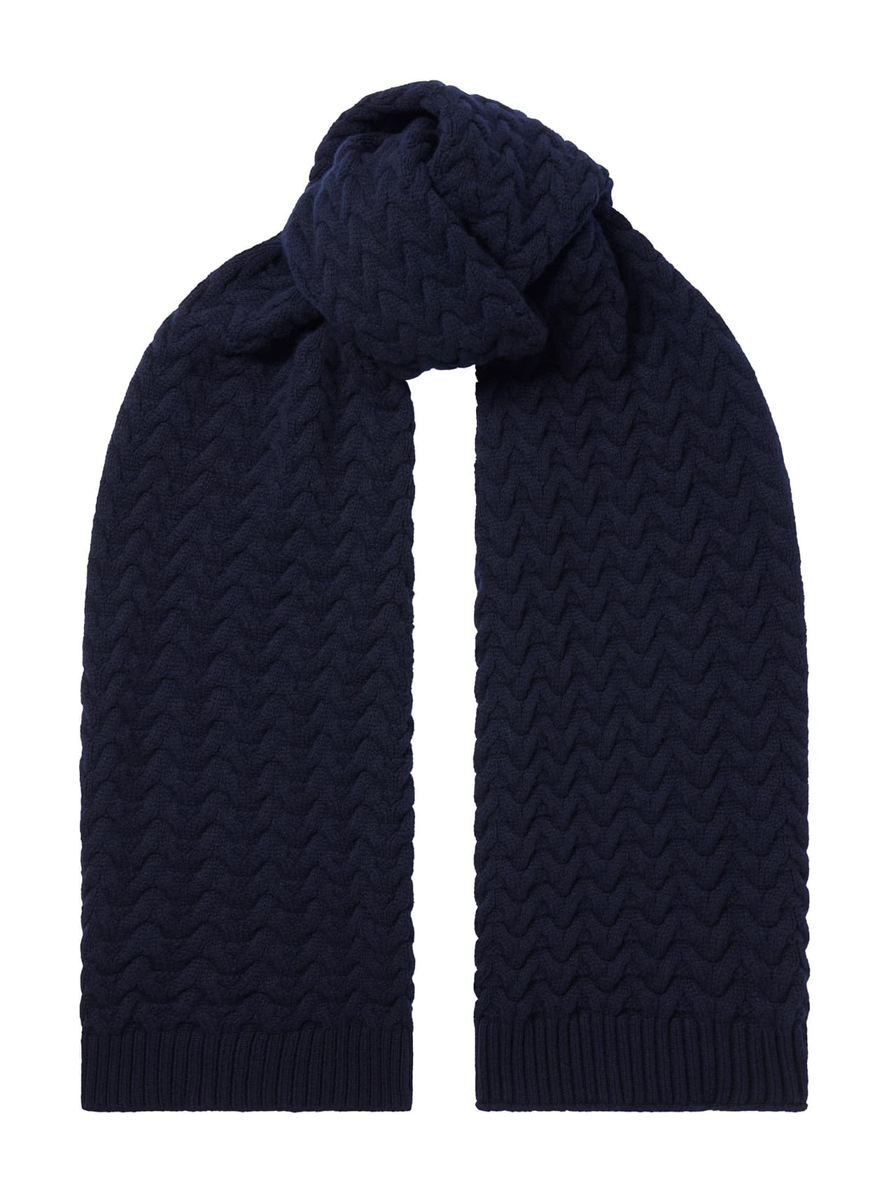 The border cable scarf in navy Accessory Navygrey One size   - Collagerie