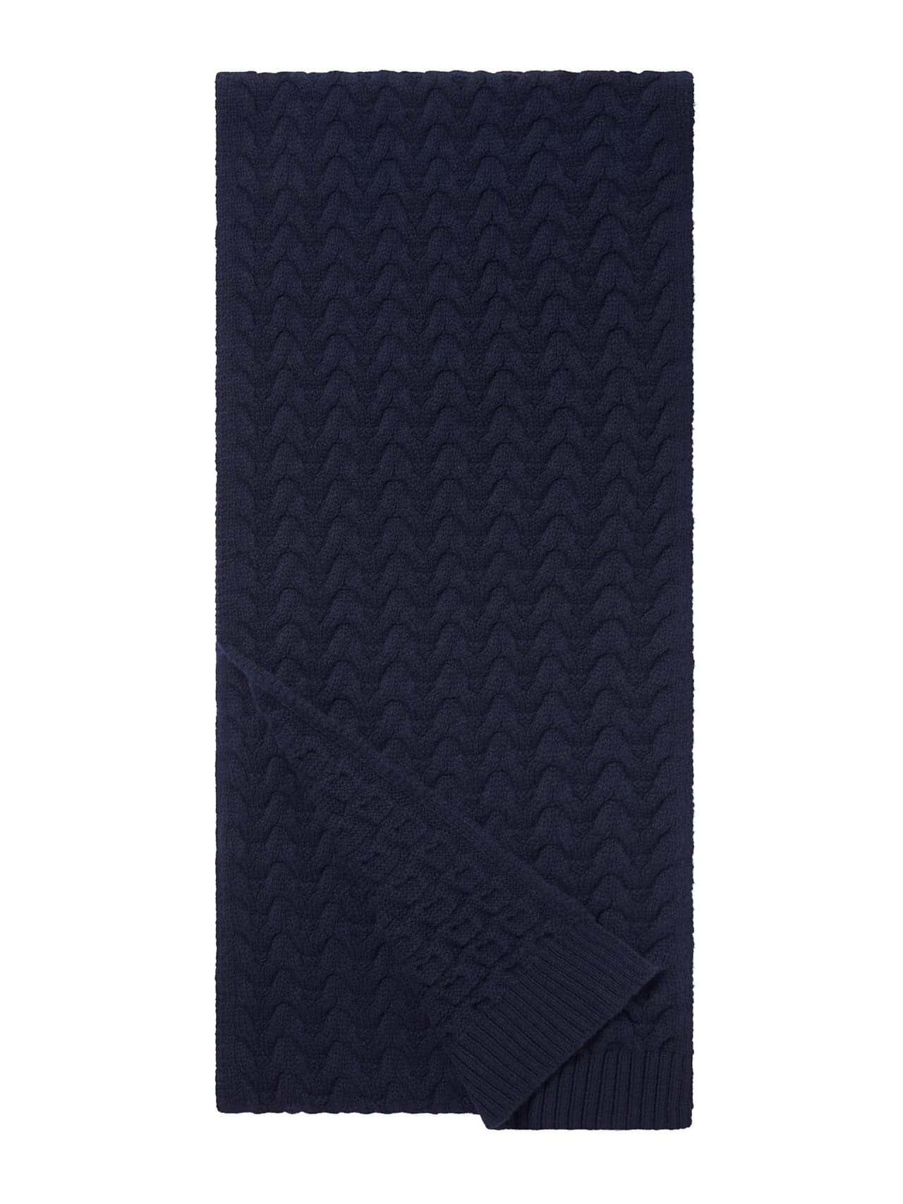 The border cable scarf in navy Accessory Navygrey    - Collagerie