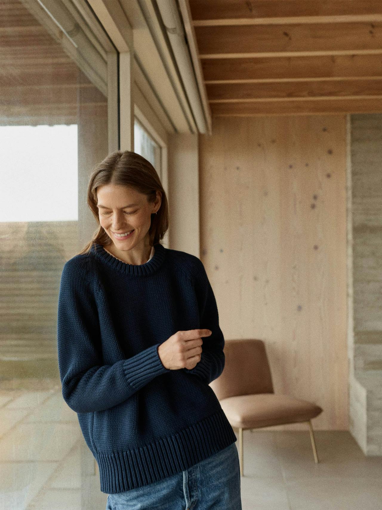 The weekend chunky in navy Jumper Navygrey    - Collagerie