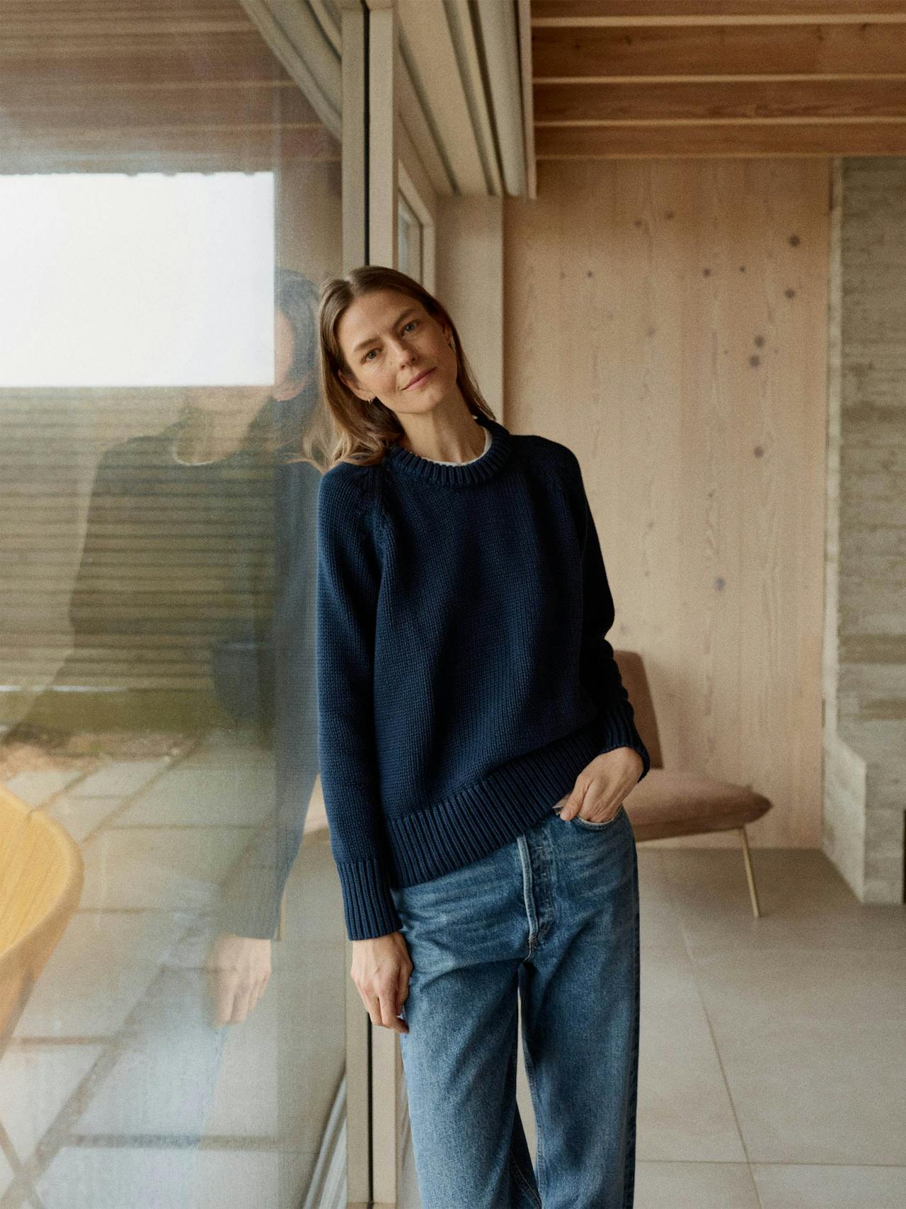 The weekend chunky in navy Jumper Navygrey    - Collagerie