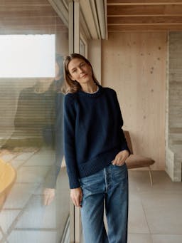 The weekend chunky in navy Jumper Navygrey    - Collagerie