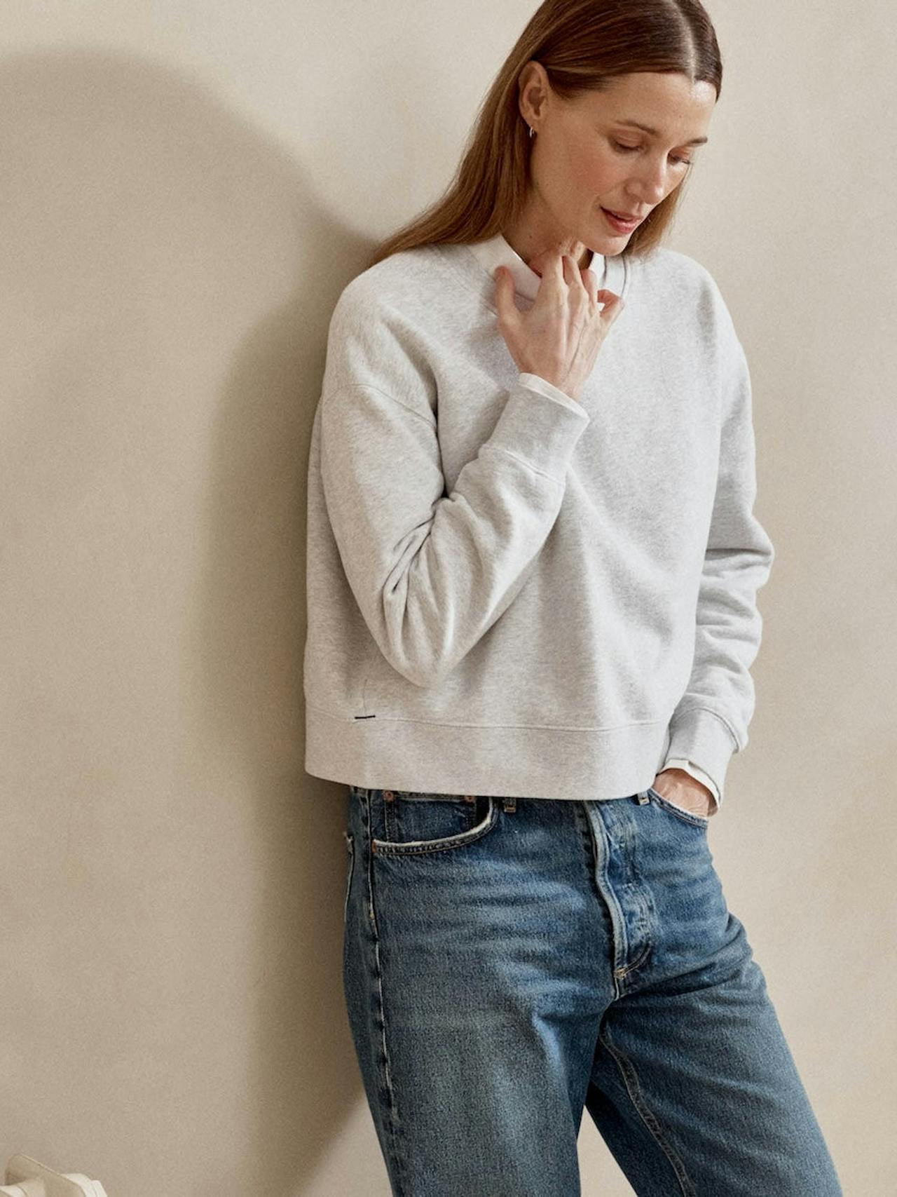 The easy-fit sweatshirt in ice grey Sweatshirt Navygrey    - Collagerie