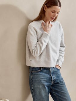 The easy-fit sweatshirt in ice grey Sweatshirt Navygrey    - Collagerie