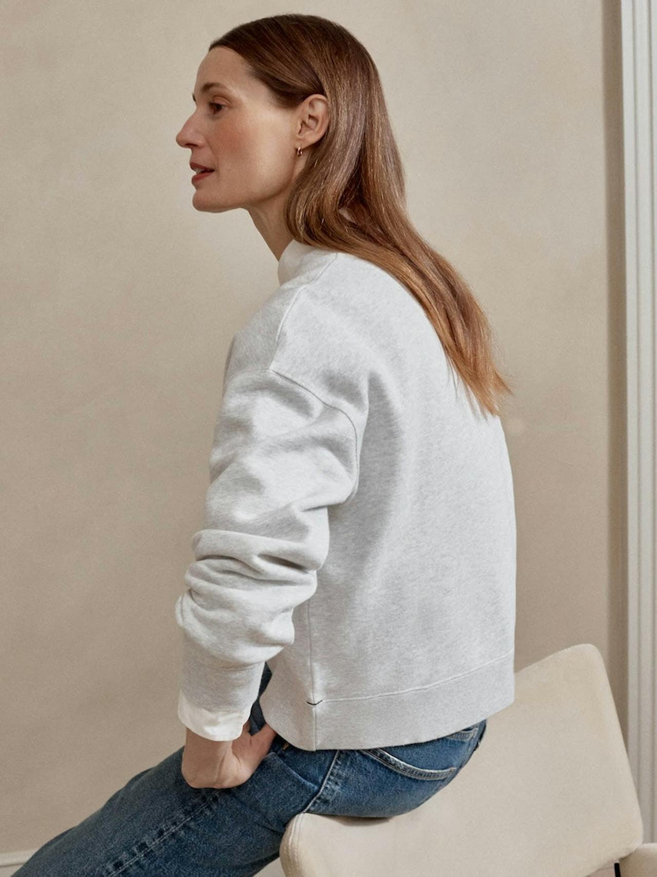 The easy-fit sweatshirt in ice grey Sweatshirt Navygrey    - Collagerie