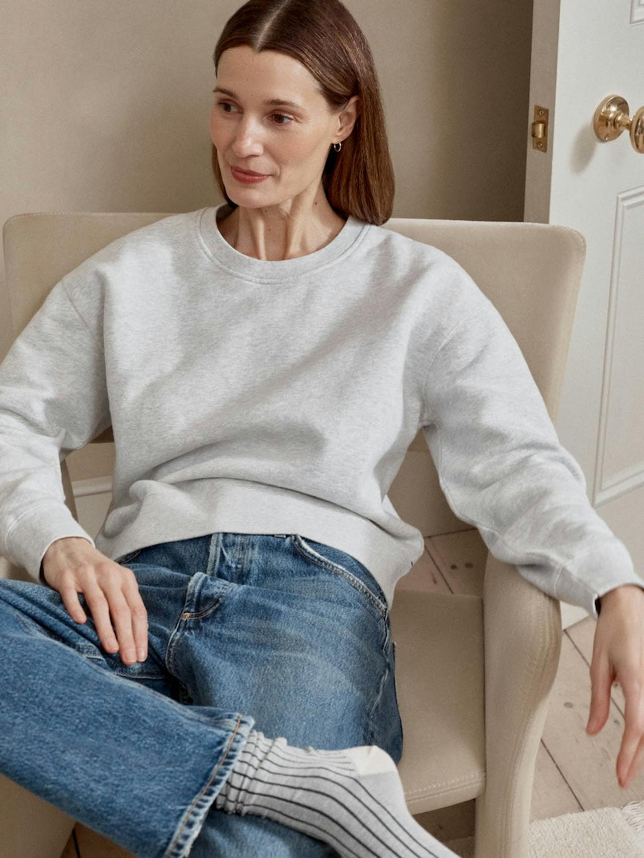 The easy-fit sweatshirt in ice grey Sweatshirt Navygrey    - Collagerie