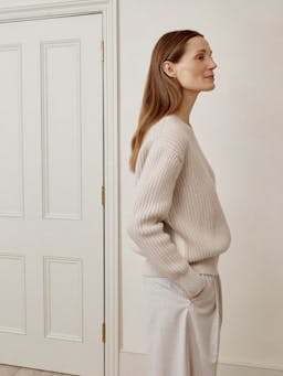 The heirloom crew 2.0 in lait and ice white Jumper Navygrey    - Collagerie