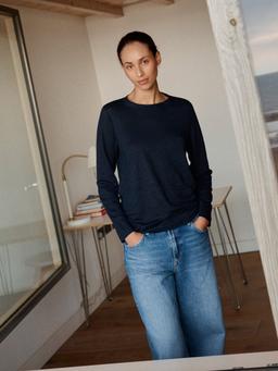 The Linen 01 in navy The LINEN 01 Navygrey    - Collagerie