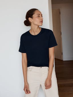 The Linen 02 in navy The LINEN 02 Navygrey    - Collagerie