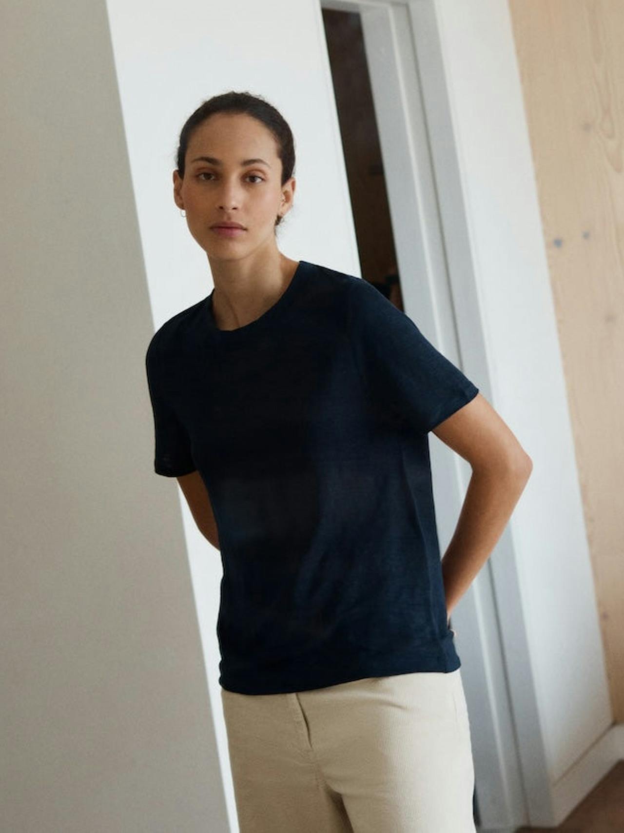 The Linen 02 in navy The LINEN 02 Navygrey    - Collagerie