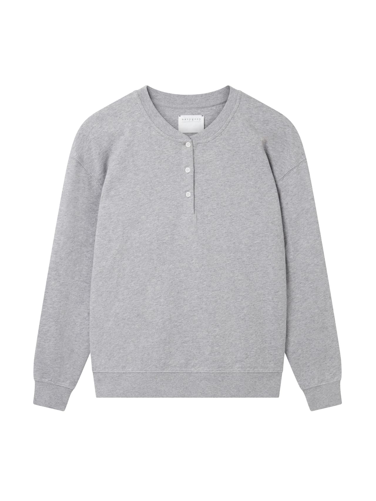 The loopback henley sweat in slate grey