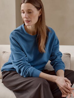 Ocean blue relaxed-fit sweatshirt The Relaxed SWEATSHIRT Navygrey    - Collagerie