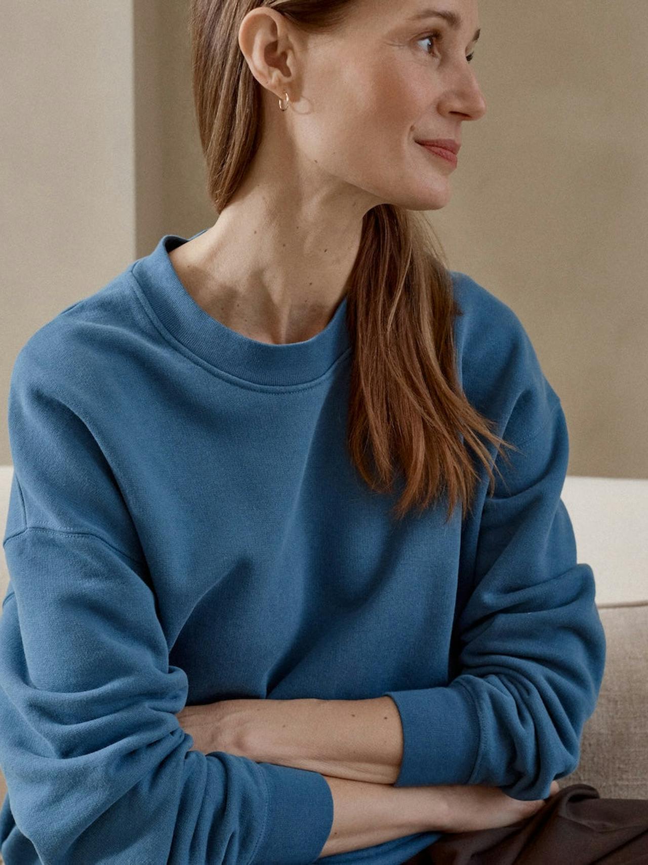 Ocean blue relaxed-fit sweatshirt The Relaxed SWEATSHIRT Navygrey    - Collagerie