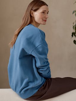 Ocean blue relaxed-fit sweatshirt The Relaxed SWEATSHIRT Navygrey    - Collagerie