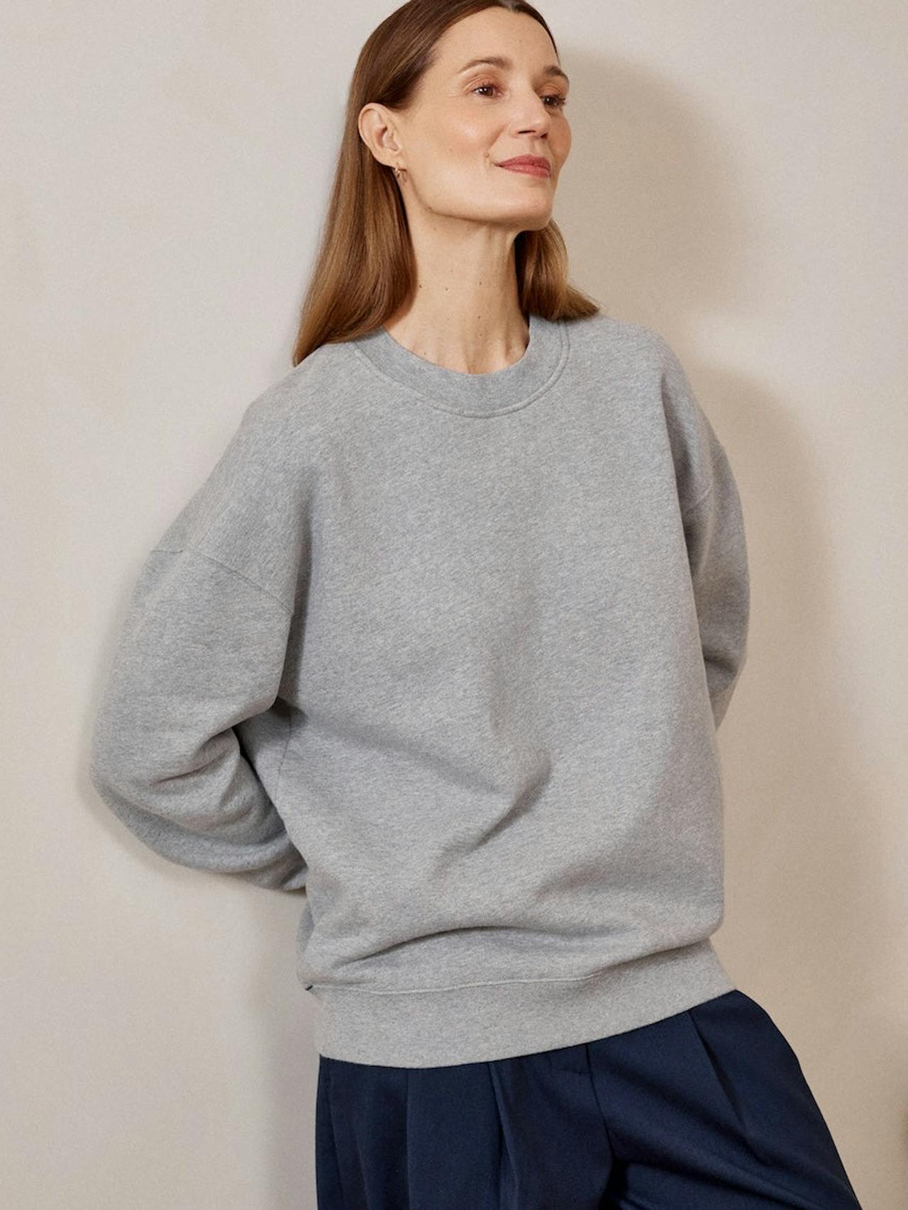 Slate grey relaxed-fit sweatshirt The Relaxed SWEATSHIRT Navygrey    - Collagerie