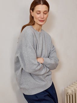 Slate grey relaxed-fit sweatshirt The Relaxed SWEATSHIRT Navygrey    - Collagerie