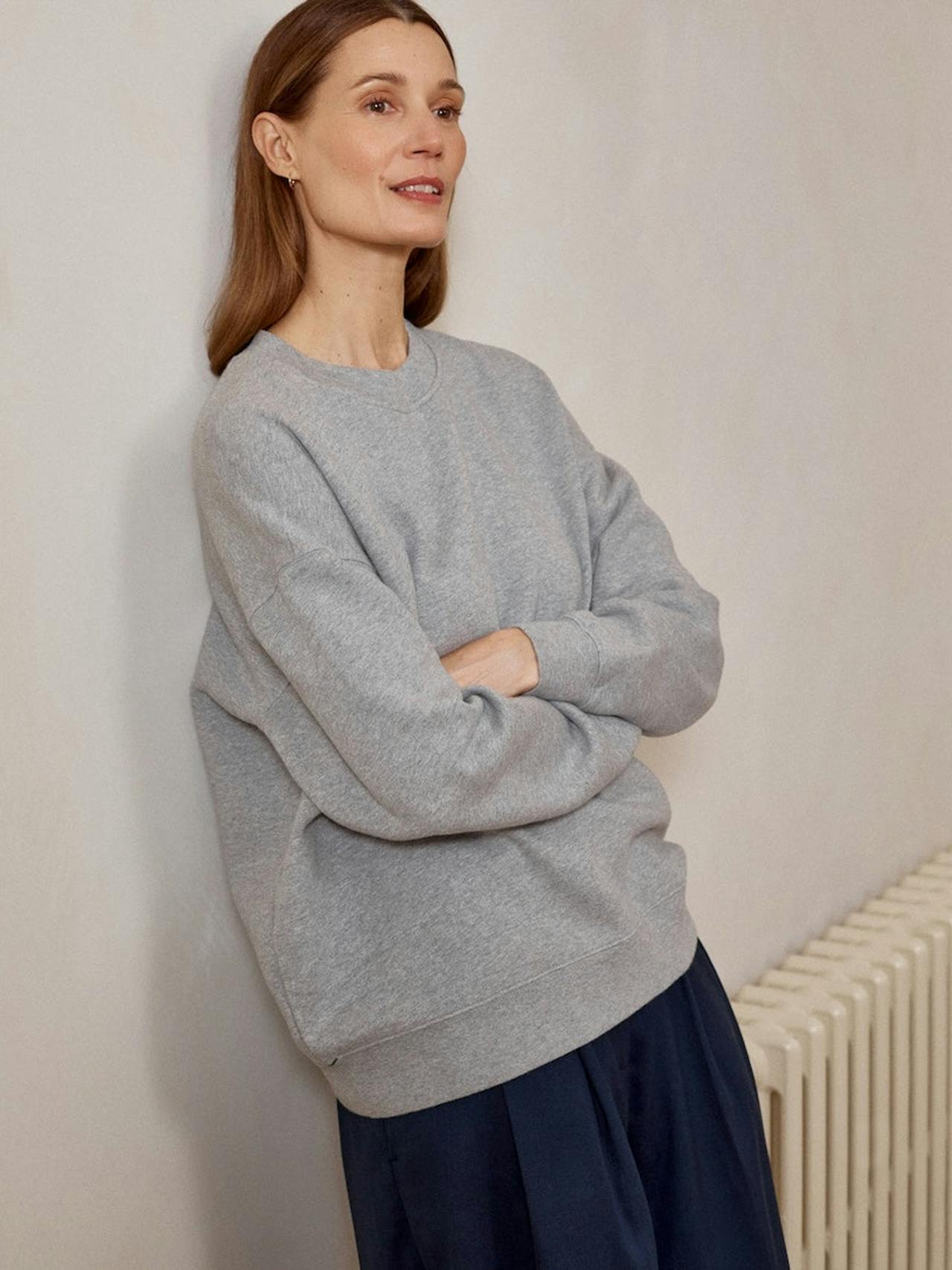 Slate grey relaxed-fit sweatshirt The Relaxed SWEATSHIRT Navygrey    - Collagerie