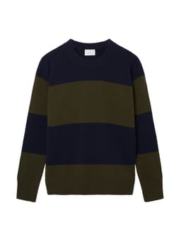 The relaxed in navy and moss Jumper Navygrey XS   - Collagerie