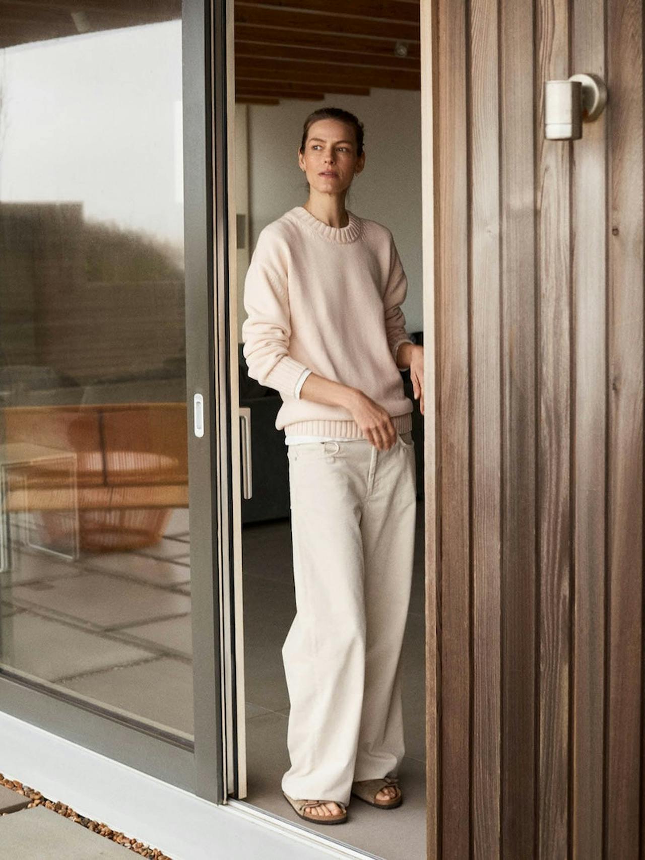 The relaxed cotton in alabaster Jumper Navygrey    - Collagerie