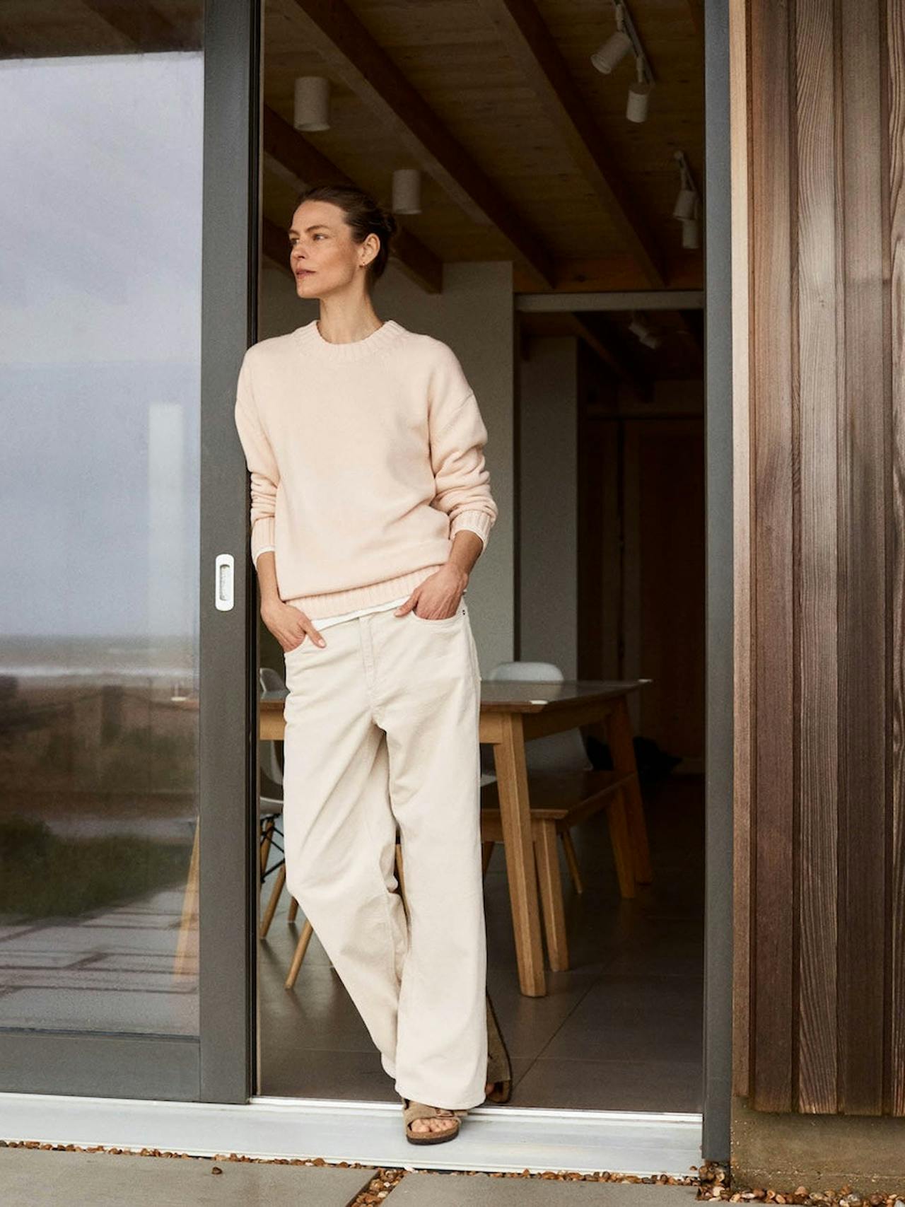 The relaxed cotton in alabaster Jumper Navygrey    - Collagerie