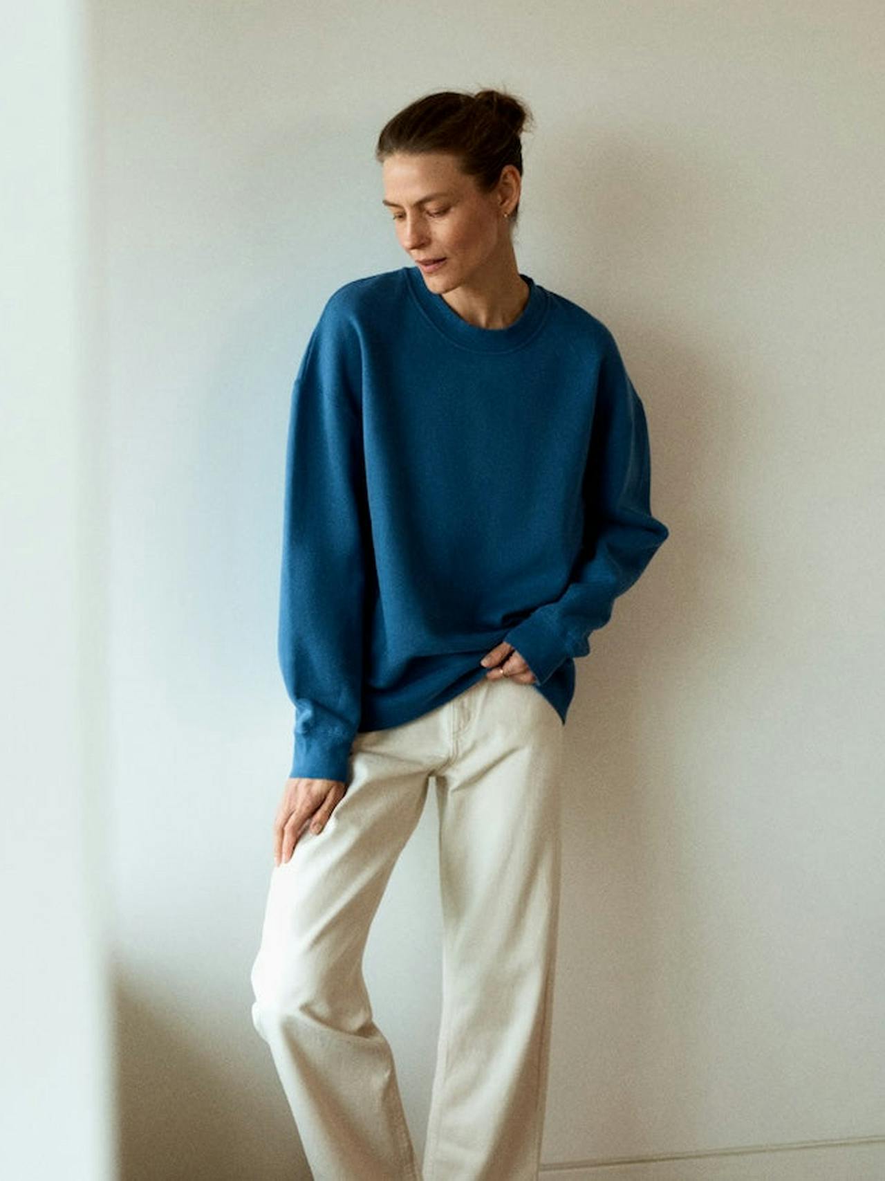 Ocean blue relaxed-fit sweatshirt The Relaxed SWEATSHIRT Navygrey    - Collagerie