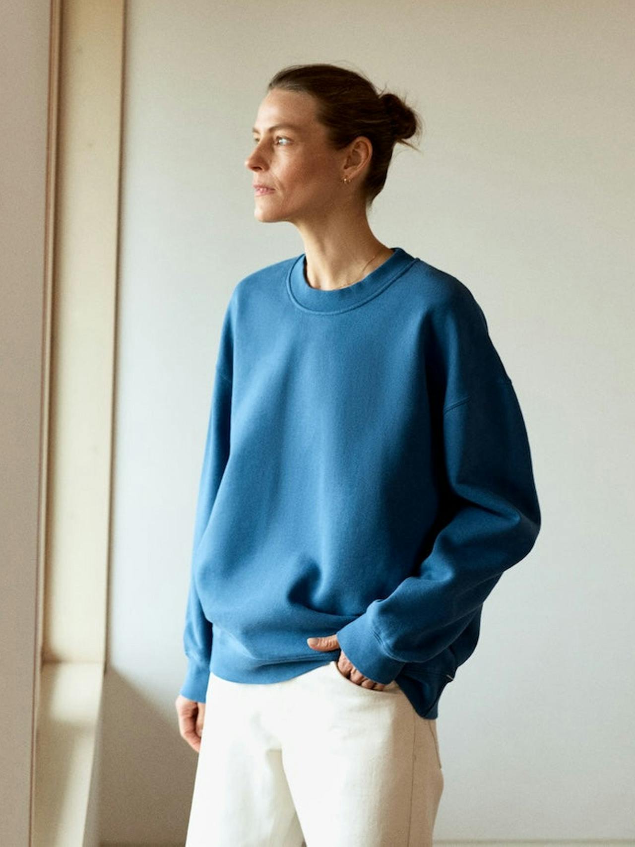 Ocean blue relaxed-fit sweatshirt The Relaxed SWEATSHIRT Navygrey    - Collagerie