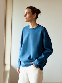 Ocean blue relaxed-fit sweatshirt The Relaxed SWEATSHIRT Navygrey    - Collagerie