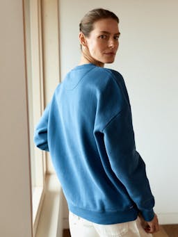 Ocean blue relaxed-fit sweatshirt The Relaxed SWEATSHIRT Navygrey    - Collagerie