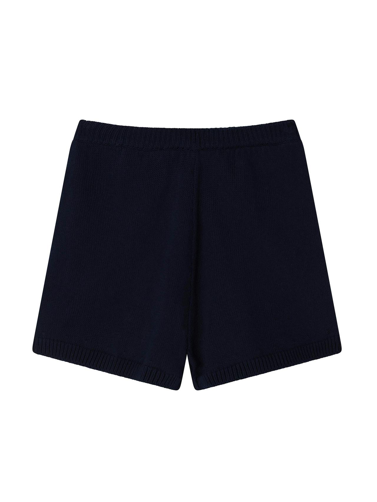 The knitted shorts in navy