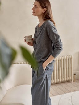 The weekend cardigan in atlantic grey Jumper Navygrey    - Collagerie