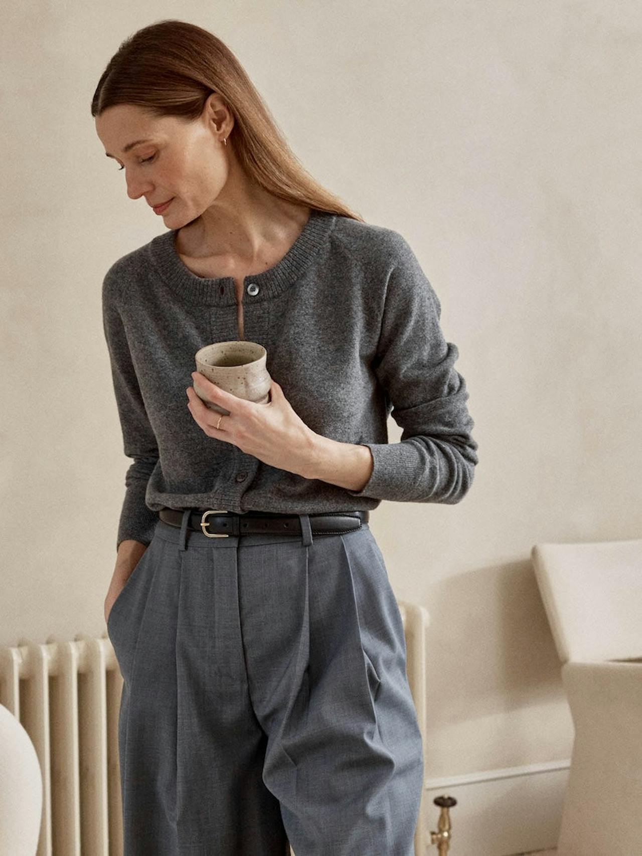 The weekend cardigan in atlantic grey Jumper Navygrey    - Collagerie