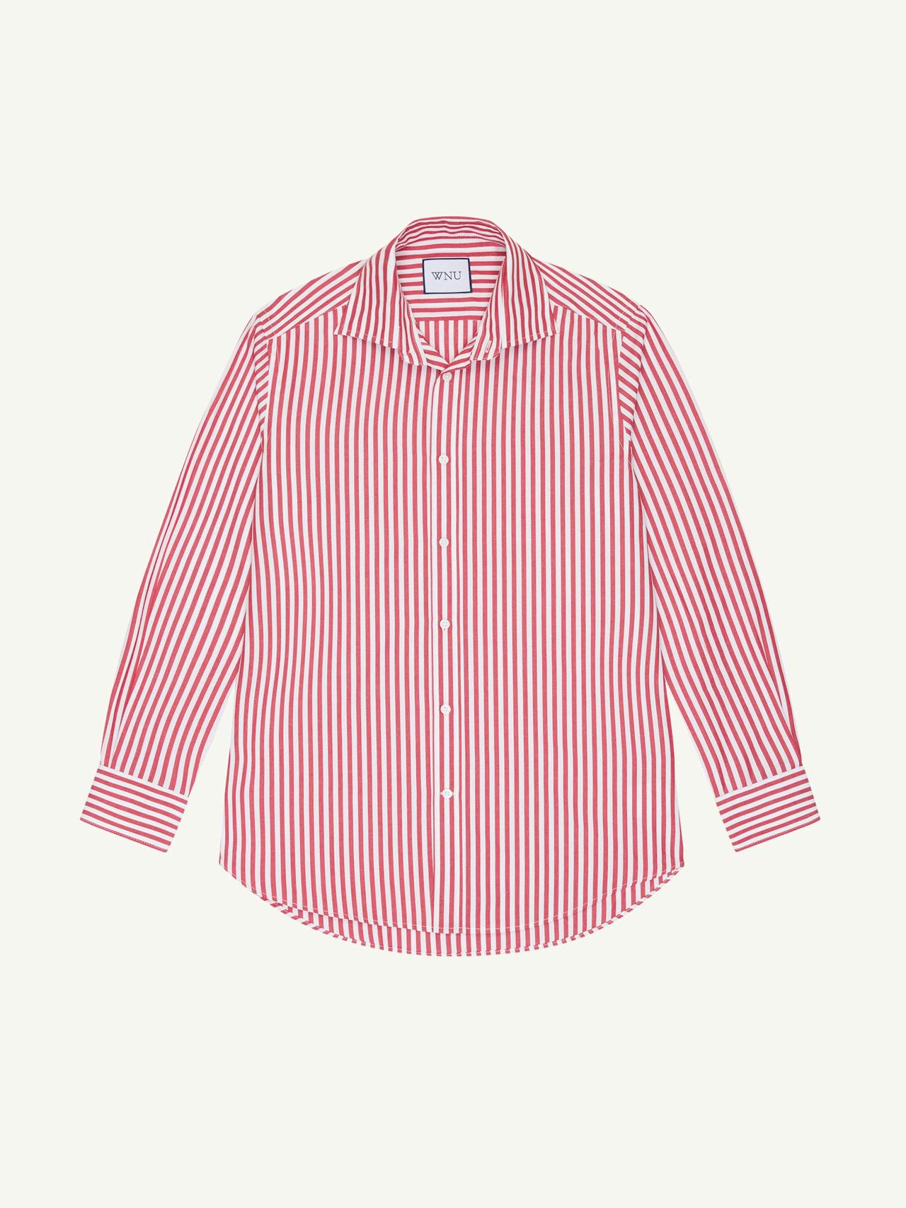 The Boyfriend: Fine poplin, red stripe Shirts With Nothing Underneath    - Collagerie