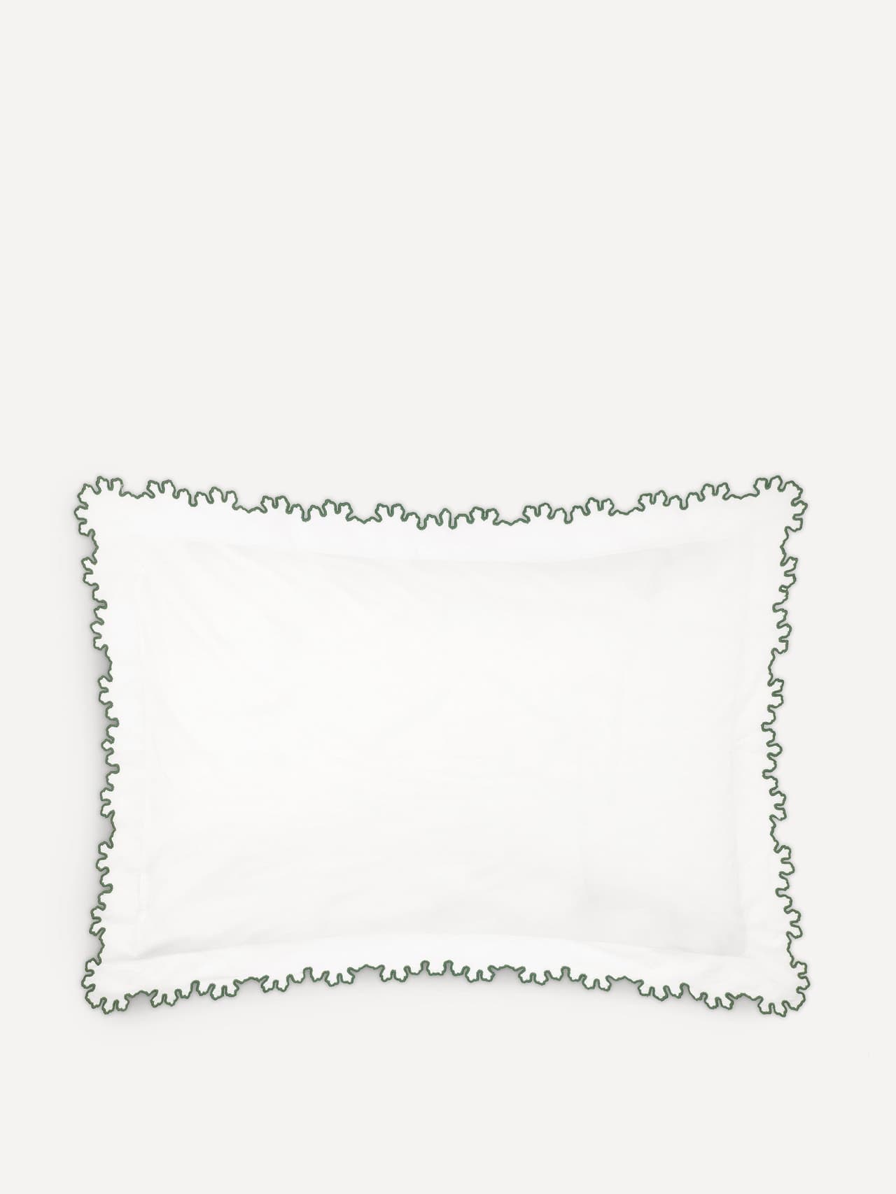 Thea scalloped bed linen, fern green