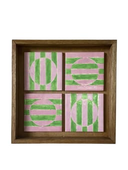 Pink Lawn ceramic tiles, set of 4  Silo Studio    - Collagerie