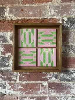 Pink Lawn ceramic tiles, set of 4  Silo Studio    - Collagerie