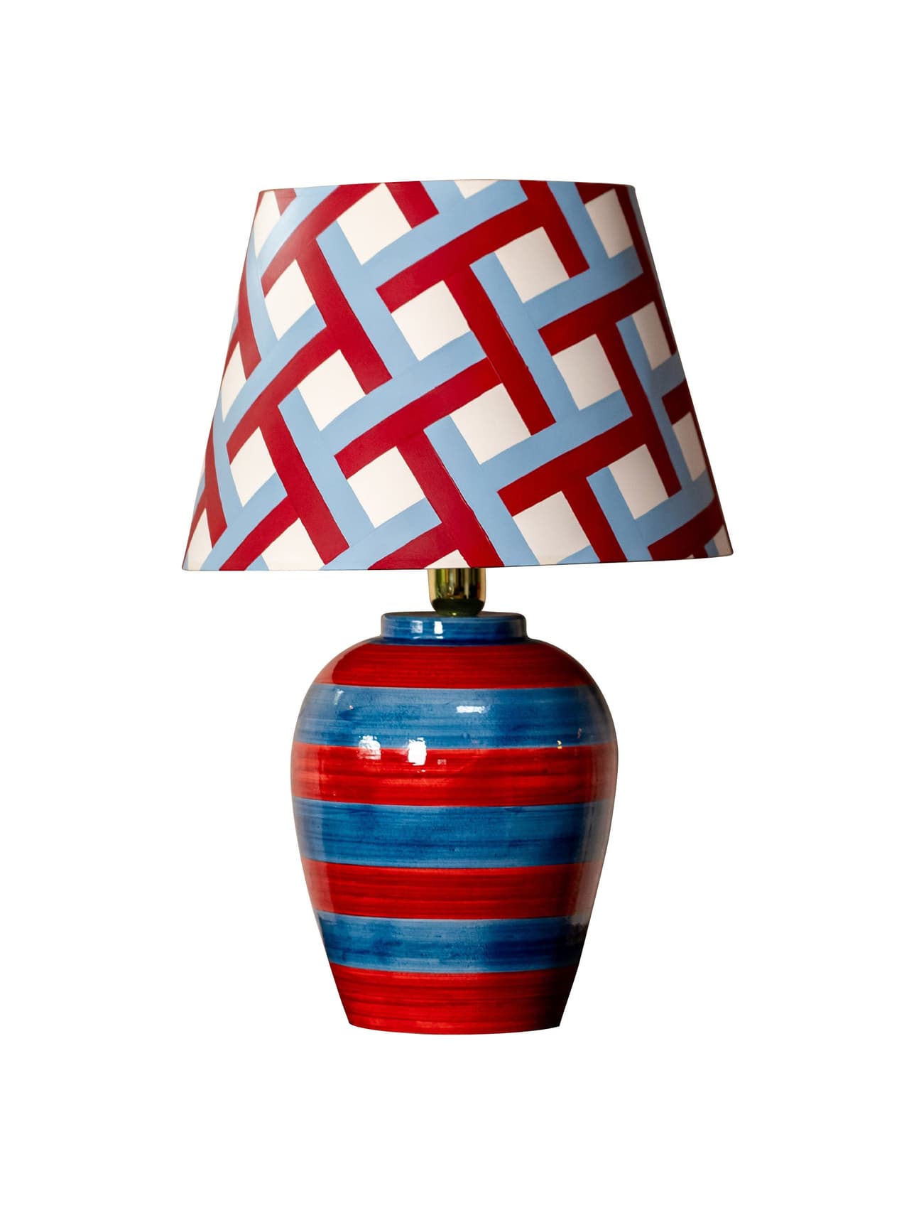 Stripe lamp, red and blue