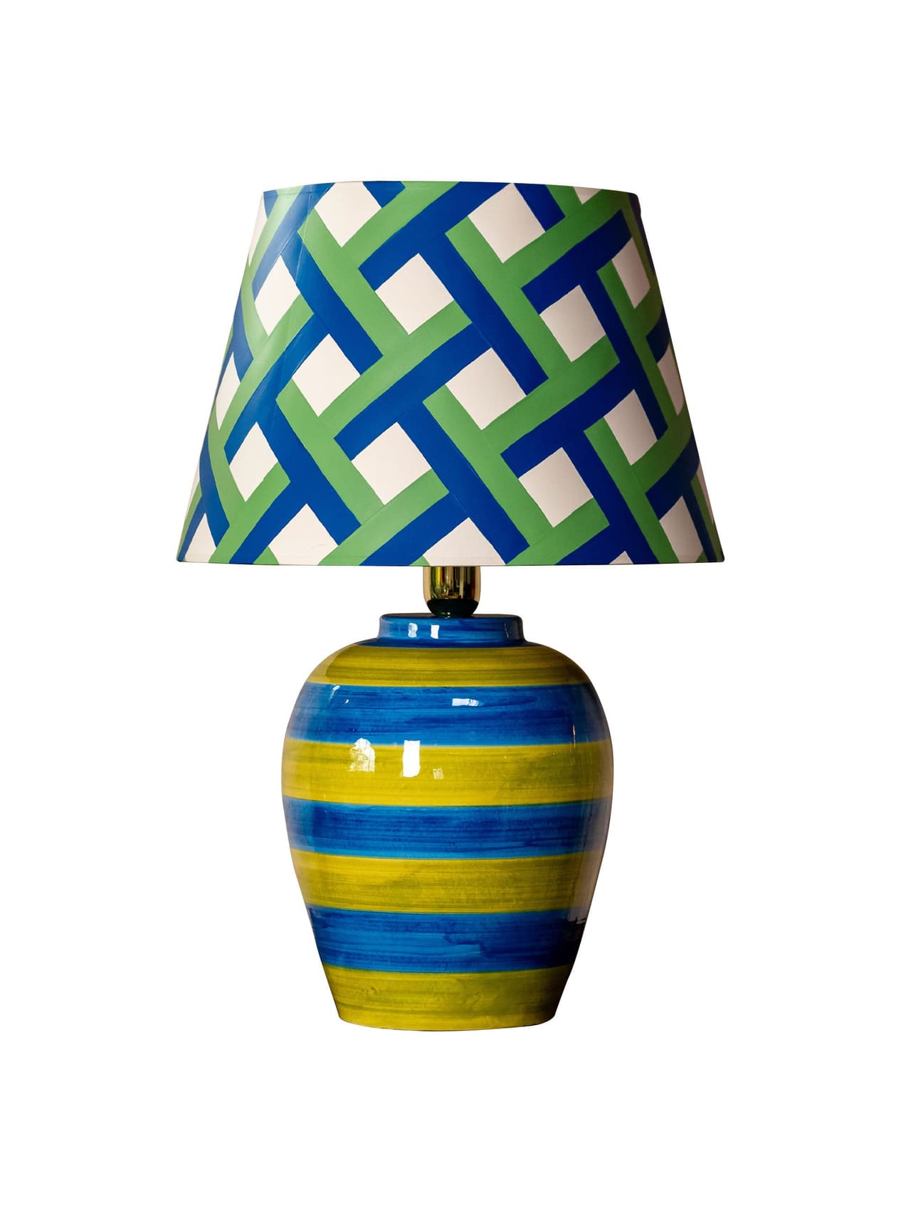 Stripe lamp, green and blue