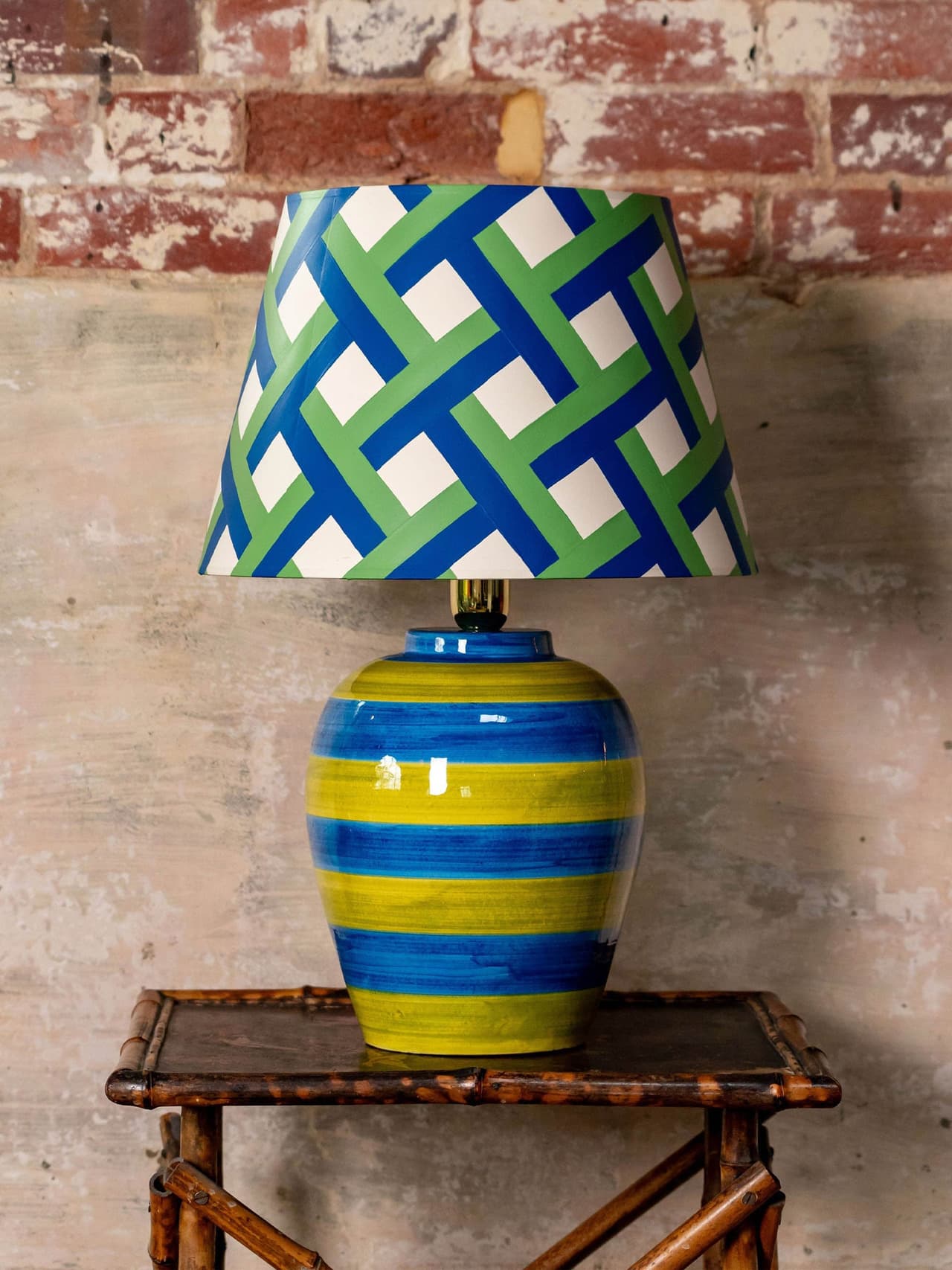 Stripe lamp, green and blue  Silo Studio    - Collagerie