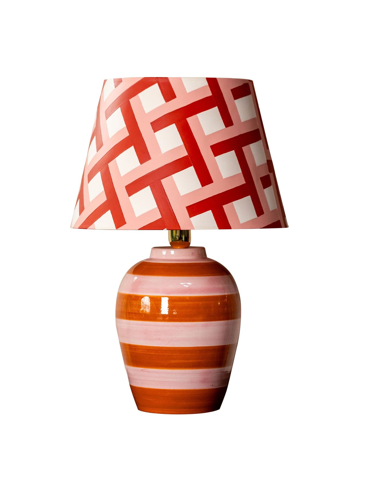 Stripe lamp, pink and orange