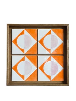 Orange Moon ceramic tiles, set of 4  Silo Studio    - Collagerie