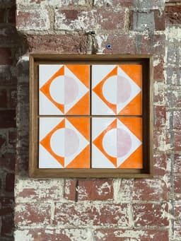 Orange Moon ceramic tiles, set of 4  Silo Studio    - Collagerie