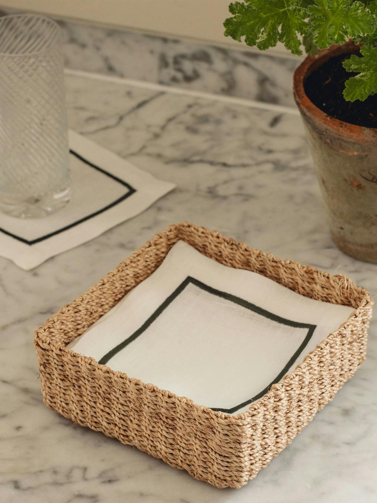 Small abaca square storage basket Home Decor Rebecca Udall    - Collagerie