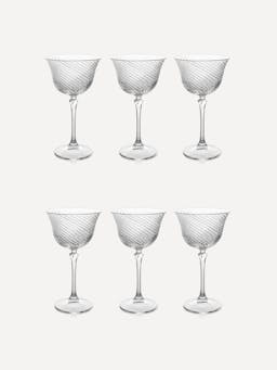 Julia twisted cut crystal coupes, set of 6 Drinkware Rebecca Udall    - Collagerie