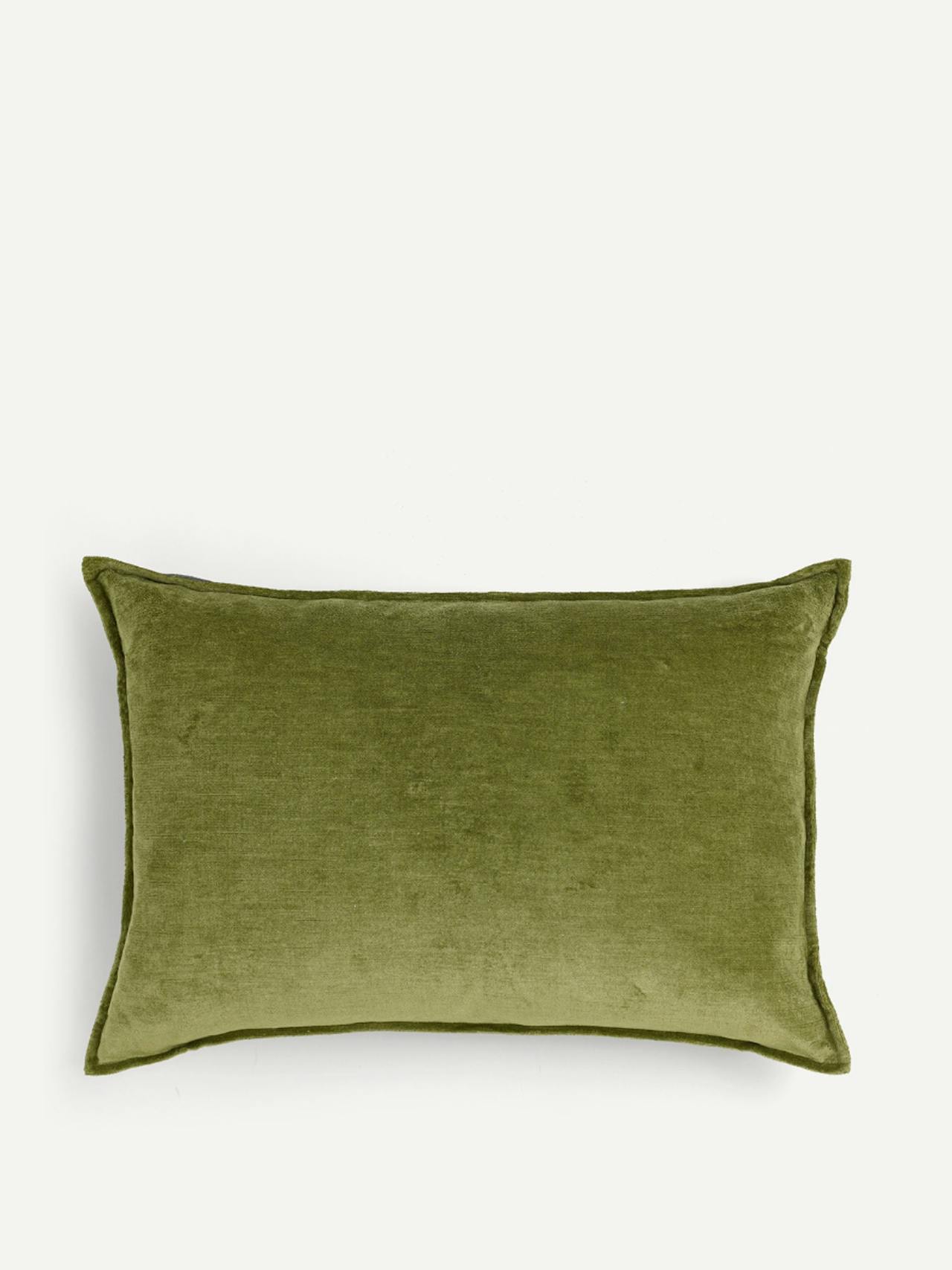 Moss verity linen velvet rectangular cushion Throws & Cushions Rebecca Udall    - Collagerie