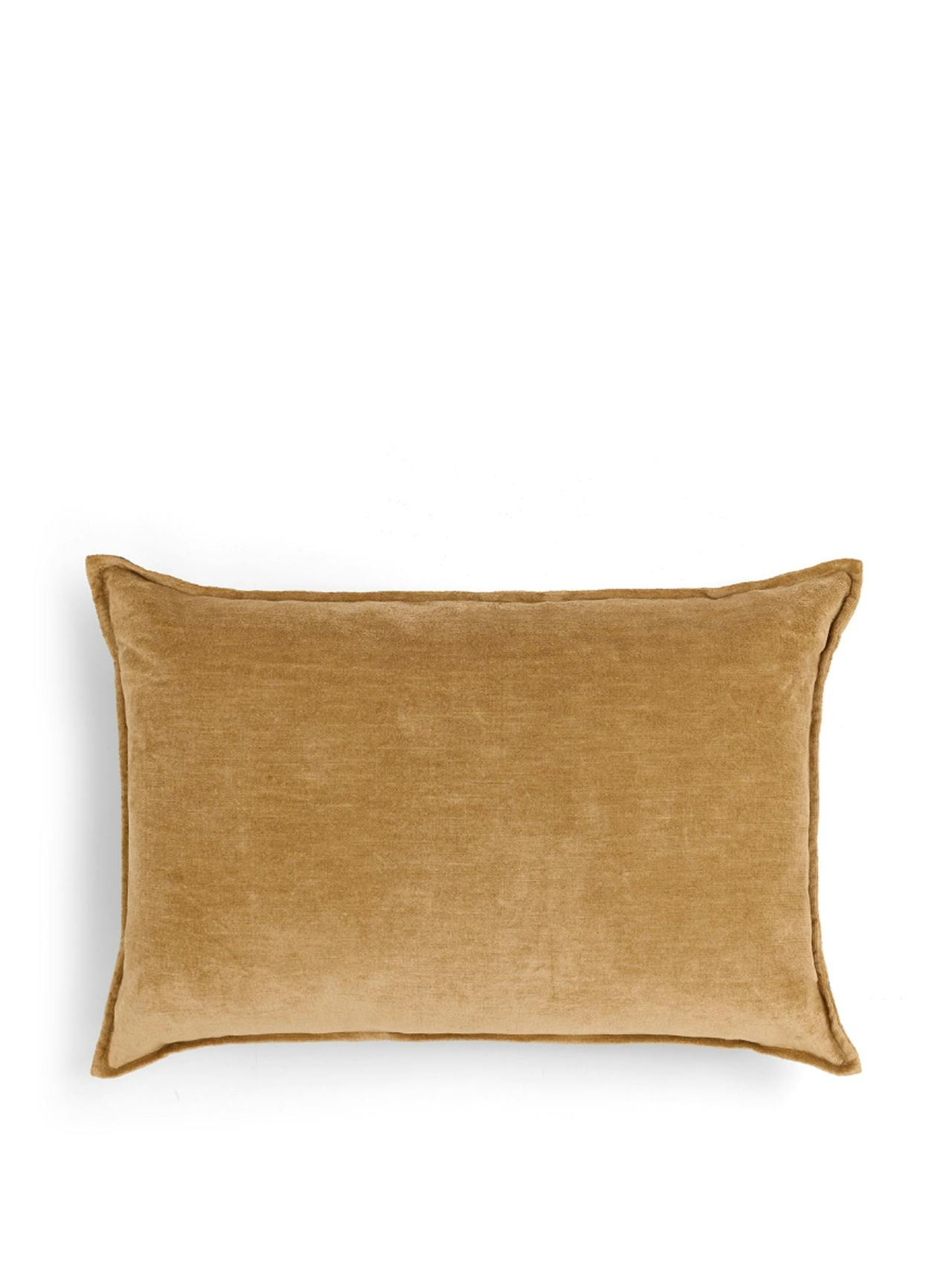 Nougat verity linen velvet rectangular cushion