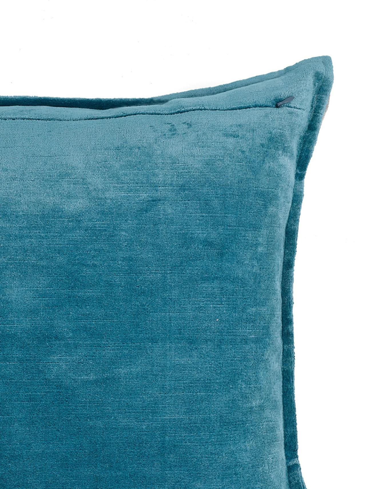 Denim blue verity linen velvet rectangular cushion Throws & Cushions Rebecca Udall    - Collagerie