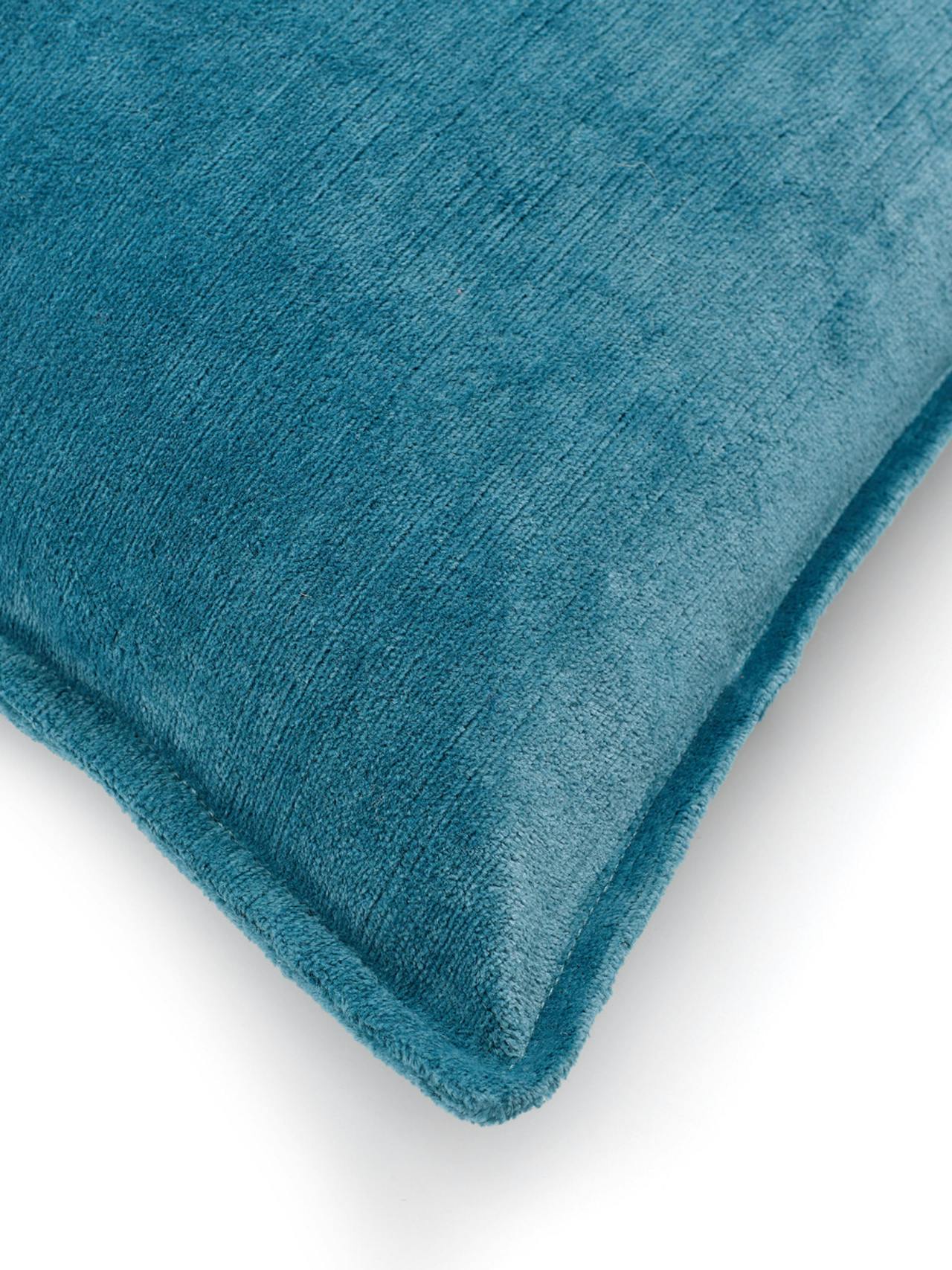 Denim blue verity linen velvet rectangular cushion Throws & Cushions Rebecca Udall    - Collagerie