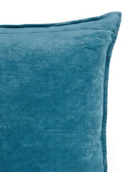 Denim blue verity linen velvet square cushion Throws & Cushions Rebecca Udall    - Collagerie