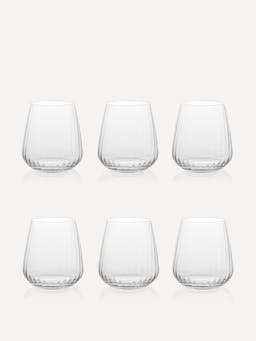 Daphne optic crystal tumblers, set of 6 Drinkware Rebecca Udall    - Collagerie