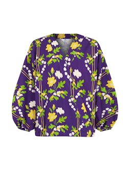 Purple floral print blouse Shirts & Tops Valeria Cotoner    - Collagerie