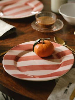 Stripes hand painted ceramic dinner plate Tableware Valsa Home    - Collagerie